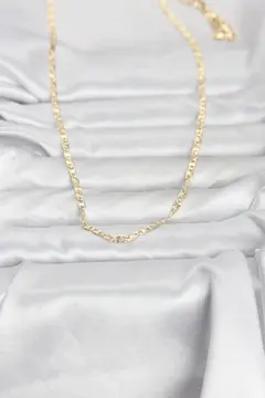 CM 14K Gold Renk Lazer Zincirli Model 60 cm Kadın Kolye 5886