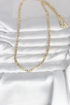 CM 14K Gold Renk Lazer Kesim Zincirli Model 60 cm Kadın Kolye 5886