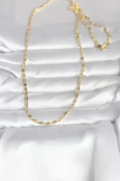 CM 14K Gold Renk Çizgi Lazer Model 60 cm Kadın Kolye 5886