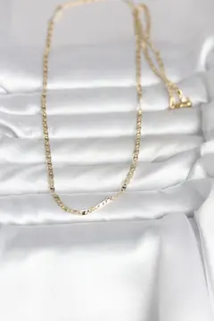 CM 14K Gold Renk Yassı Zincir Model 60 cm Kadın Kolye 5886