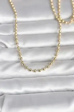 CM 14K Gold Renk Top Zincirli Model 60 cm Kadın Kolye 5886