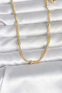 CM 14K Gold Renk Topçuk Model 60 cm Kadın Kolye 5886