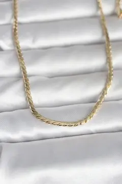 CM 14K Gold Renk Yassı Model 60 cm Kadın Kolye 5886