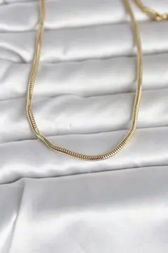 CM 14K Gold Renk Yılan Zincir Model 60 cm Kadın Kolye 5886