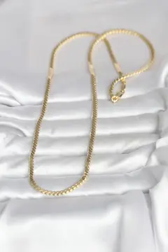 CM 14K Gold Renk Yassı Ezme Zincir Model 60 cm Kadın Kolye 5886