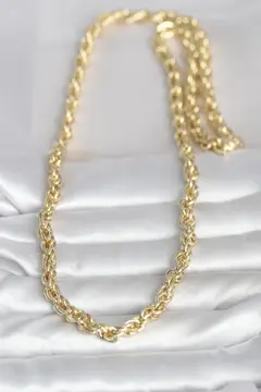 CM 14K Gold Renk Kalın Burgu Zincirli Model 60 cm Kadın Kolye 5886