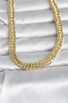 CM 14K Gold Renk Kalın Zincir Model 60 cm Kadın Kolye 5886