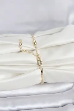 CM 14K Gold Renk Damla Topçuk Model Kadın Bileklik 5886