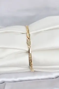CM 14K Gold Renk Zincir Model Kadın Bileklik 5886