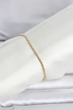 CM 14K Gold Renk Burgulu Zincir Model Kadın Bileklik 5886