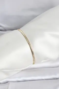 CM 14K Gold Renk Yassı Zincir Model Kadın Bileklik 5886