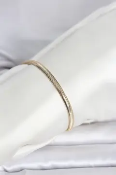 CM 14K Gold Renk Yassı Yılan Zincir Model Kadın Bileklik 5886