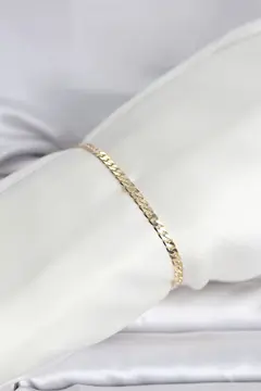 CM 14K Gold Renk Zincirli Model Kadın Bileklik 5886