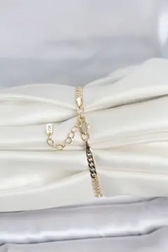 CM 14K Gold Renk Zincirli Model Kadın Bileklik 5886