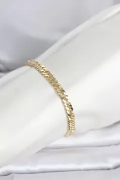 CM 14K Gold Renk Kalın Zincir Model Kadın Bileklik 5886