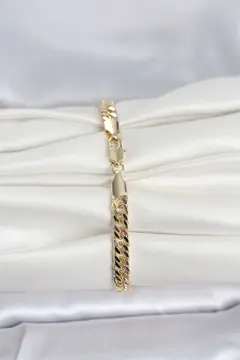CM 14K Gold Renk Kalın Zincir Model Kadın Bileklik 5886