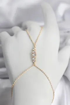 Pirinç Gold Renk Zirkon Taşlı Kadın Şahmeran 5886