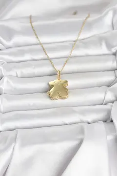 316L Çelik Zincir Gold Renk Ayıcık Model Açılabilir Kadın Kolye 5886