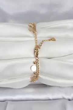 316L Çelik Gold Renk Pullu Model Kadın Bileklik 5886