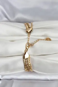 316L Çelik Gold Renk 3'lü Kadın Bileklik 5886