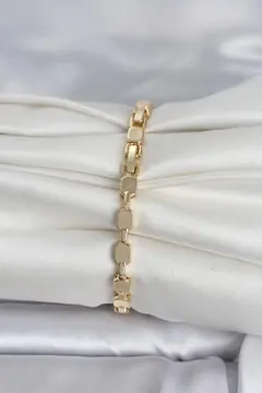 Pirinç Zirkon Taşlı Gold Renk Kadın Bileklik 5886