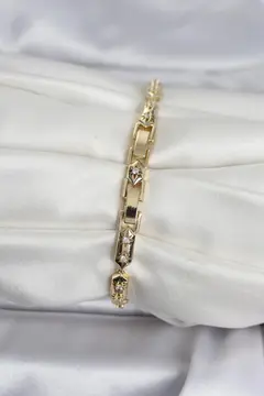 Pirinç Gold Renk Kutup Yıldızı İşleme Kadın Bileklik 5886