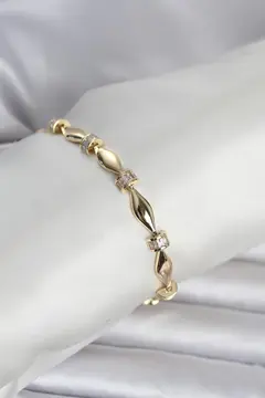 Pirinç Gold Renk Sütun Model Kadın Bileklik 5886
