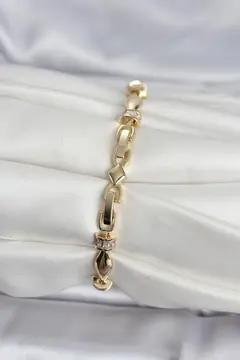 Pirinç Gold Renk Sütun Model Kadın Bileklik 5886
