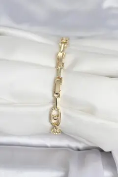 Pirinç Gold Renk Zirkon Taşlı Kadın Bileklik 5886