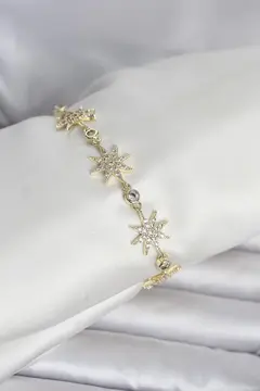Pirinç Gold Renk Kutup Yıldızı Model Kadın Bileklik 5886
