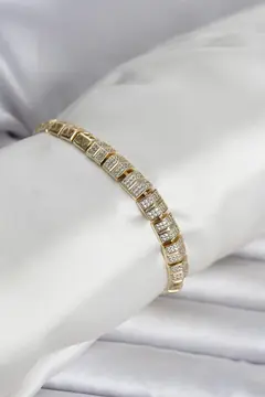 Xuping Zirkon Taşlı Gold Renk Kadın Bileklik 5886