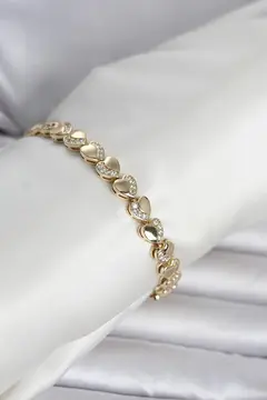 Xuping Kalp Model Gold Renk Kadın Bileklik 5886