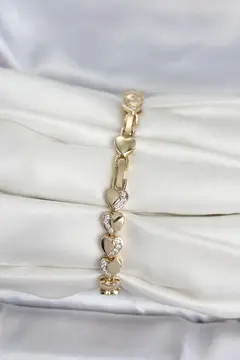 Xuping Kalp Model Gold Renk Kadın Bileklik 5886