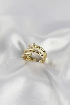 Pirinç Gold Renk Sarmal Yılan Model Kadın Yüzük 5886