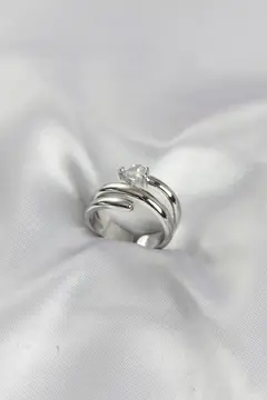 Pirinç Gümüş Renk Sarmal Yılan Model Kadın Yüzük 5886
