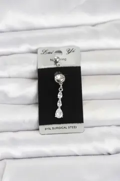 316L Cerrahi Çelik Sallantılı Damla Model Göbek Piercing 5886