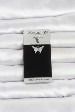 316L Cerrahi Çelik Kelebek Model Göbek Piercing 5886