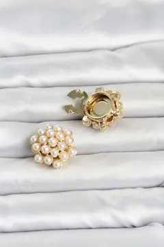 İncili Model Düğme veya Manşet Broşu 5886