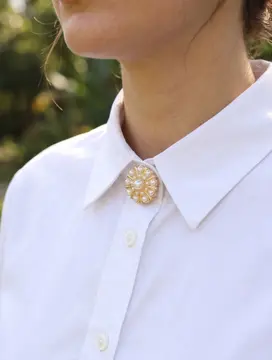 Vintage Model Gold Renk Düğme veya Manşet Broşu 5886