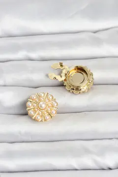 Vintage Model Gold Renk Düğme veya Manşet Broşu 5886