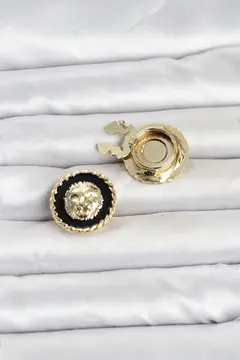 Aslan Model Gold Renk Düğme veya Manşet Broşu 5886