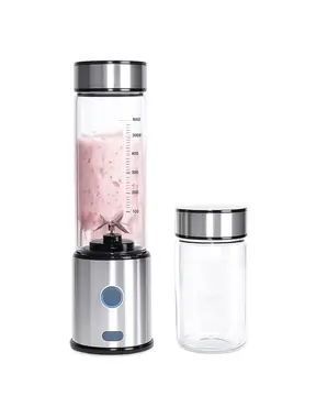 Çift Hazneli Cam Blender USB Şarjlı Smoothie ve Buz Kırıcı Blender