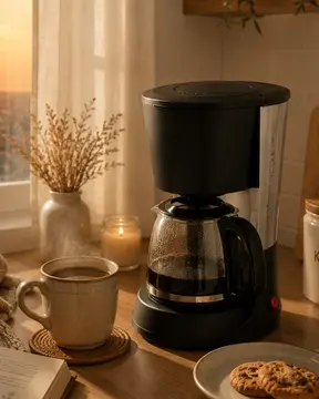 Cam Demlikli Filtre Kahve Makinesi Termostatlı Sıcak Tutma Sistemli