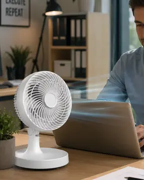 Kompakt Mini Fan Otomatik Salınımlı Sessiz Masaüstü Vantilatör