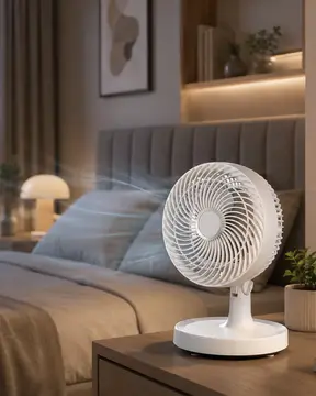 Sessiz Çalışan Mini Masaüstü Fan 2 Kademeli Otomatik Salınımlı