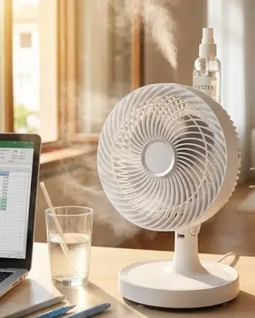 Mini Masaüstü Vantilatör Sessiz Çalışan 2 Kademeli Fan Otomatik Salınımlı