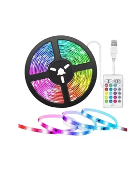 RGB LED Strip 5 Metre Kumandalı 5050 Şerit Led Dekorasyon Işığı