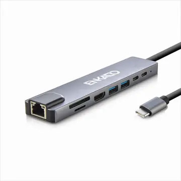 ENKADO EKD-TP42 Type-C to To HDMI 2PD 2 USB 2.0 HDMI 4K + SD/TF Ethernet 100mbs Multi· Hub(1923)