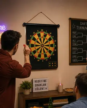 Manyetik Dart Oyunu Katlanabilir Güvenli Dart Seti 6 Ok Hediyeli