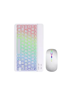 Türkçe Q Aydınlatmalı Klavye Mouse Seti Kablosuz Bluetooth Destekli